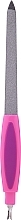 Парфумерія, косметика Пилка металева з різцем для кутикули, 77777, рожево-фіолетова - Top Choice