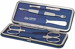 Маникюрный набор, 5 предметов "Siena", застежка клипса, blue - Erbe Solingen Manicure Clip-Top Case — фото N2