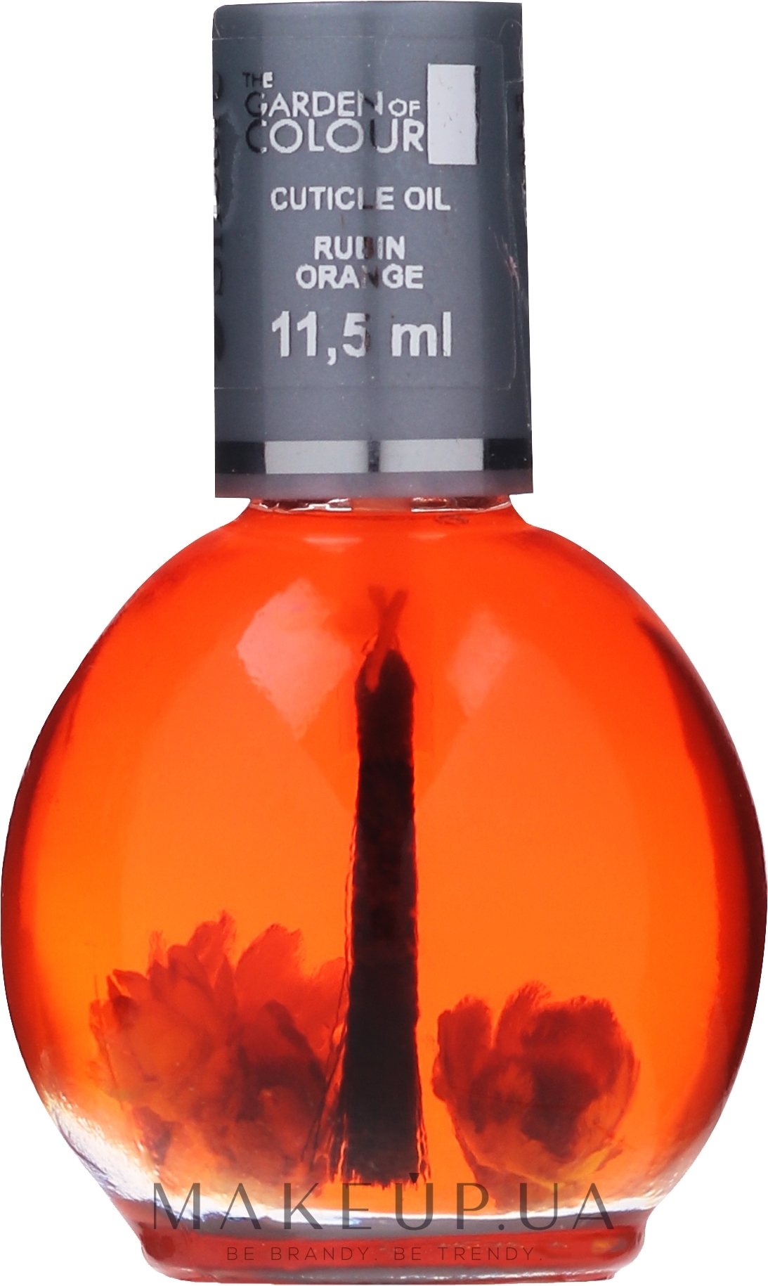 Олія для нігтів і кутикули з квітами "Апельсин" з пензликом - Silcare Cuticle Oil Rubin Orange — фото 11.5ml