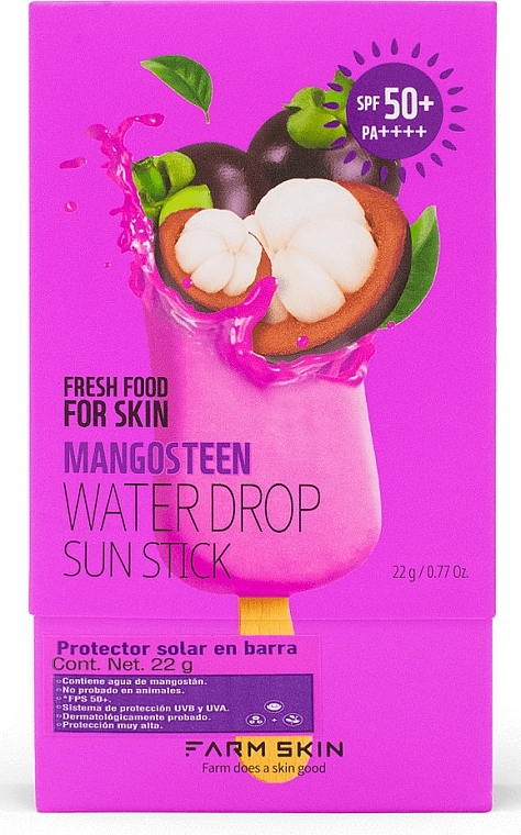 Сонцезахисний стік - Farm Skin Fresh Food For Skin Mangosteen Water Drop Sun Stick SPF50+ — фото N2