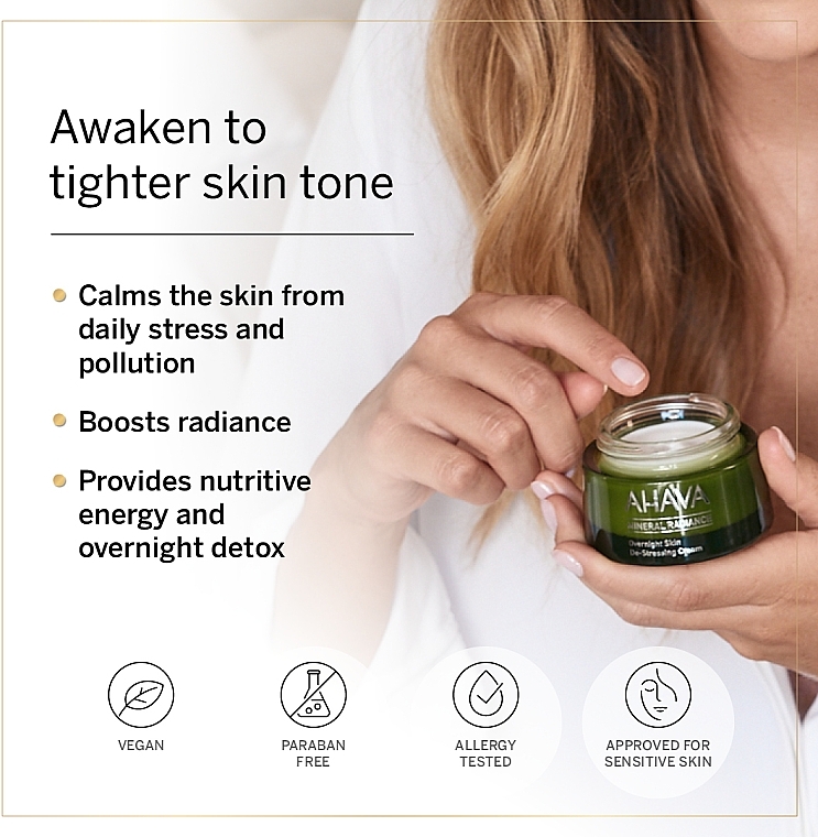 Минеральный ночной крем для лица - Ahava Mineral Radiance Overnight De-Stressing Cream — фото N6