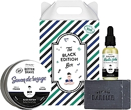 Духи, Парфюмерия, косметика Набор - Monsieur Barbier Black Edition Box (shave/soap/150 ml + beard/soap/100 g + beard/oil/30 ml)