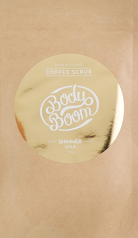 УЦЕНКА Кофейный скраб для тела - BodyBoom Coffe Scrub Shimmer Gold * — фото N3