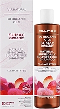 Щоденний шампунь для природного блиску без сульфатів "Сумах Органік" - BioFresh Via Natural Sumac Organic Shine Daily Sulfate Free Shampoo — фото N2