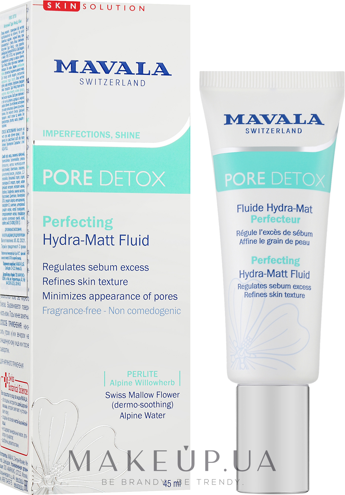Матирующий гидро флюид - Mavala Pore Detox Perfecting Hydra-Matt Fluid — фото 45ml