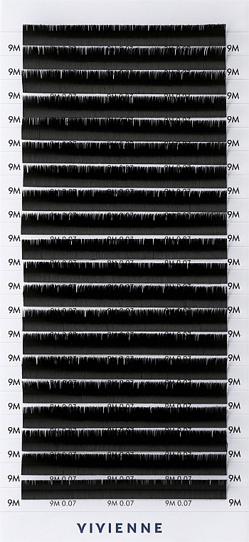 Накладные ресницы "Elite", черные, 20 линий (0,07, M, 9) - Vivienne — фото N1