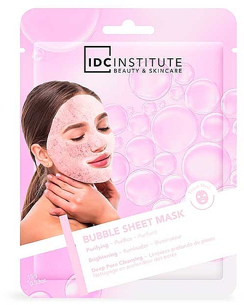 Маска для обличчя - IDC Institute Bubble Face Mask Pink — фото N1