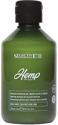 Зволожувальний шампунь для сухого та ламкого волосся - Selective Professional Hemp Vegan Hydrating Shampoo — фото N1