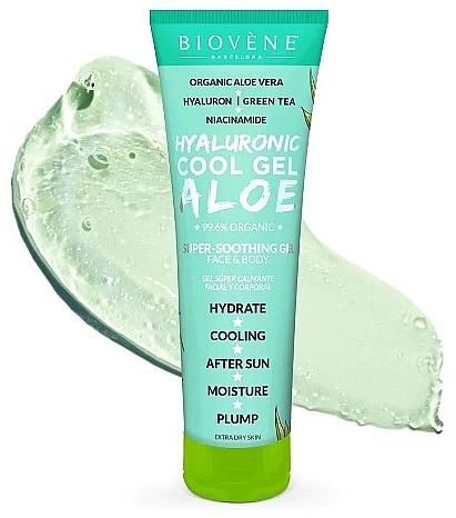 Успокаивающий гель для лица и тела с алое вера - Biovene Hyaluronic Cool Gel Aloe Super-Soothing Gel Face & Body — фото N2