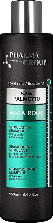 Стимулирующий шампунь для волос - Pharma Group Laboratories Saw Palmetto + Maca Root Shampoo