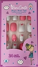 Накладні нігті для дітей "Рожеве сердечко", 968 - Deni Carte Magic Miss Tips — фото N1