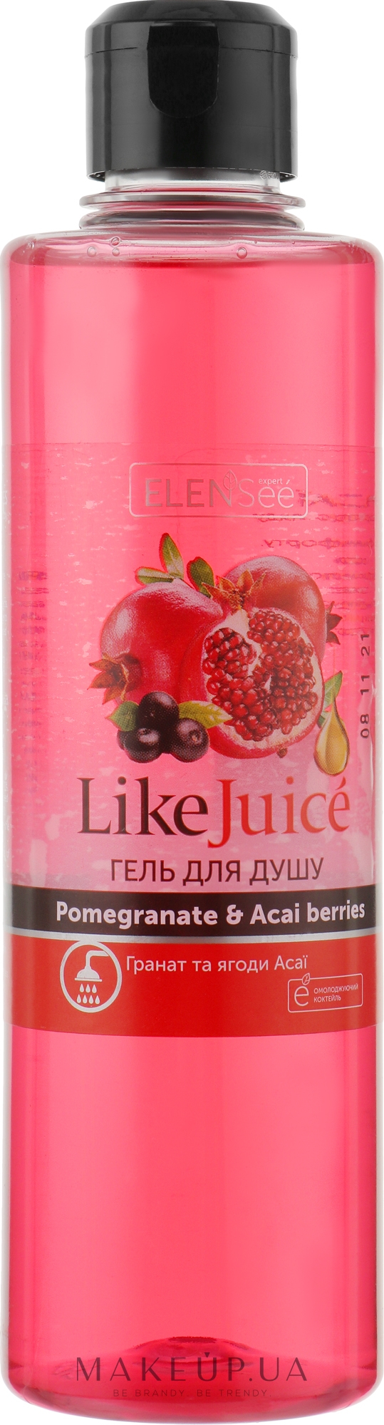 Гель для душу "Гранат і ягоди асаї" - ElenSee Like Juice Pomegranate & Acai Berries — фото 390ml