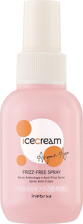 Ультралегкий розгладжувальний спрей для всіх типів волосся - Inebrya Ice Cream Argan Age Frizz-Free Spray