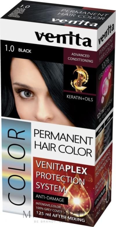 Краска для волос - Venita Plex Protection System Permanent Hair Color — фото 1.0 - Black