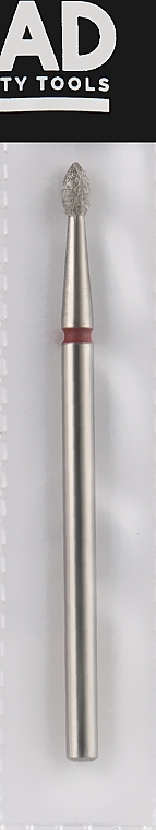 Фреза алмазная, пуля, L-4 мм, 2.1 мм, красная - Head The Beauty Tools — фото N1