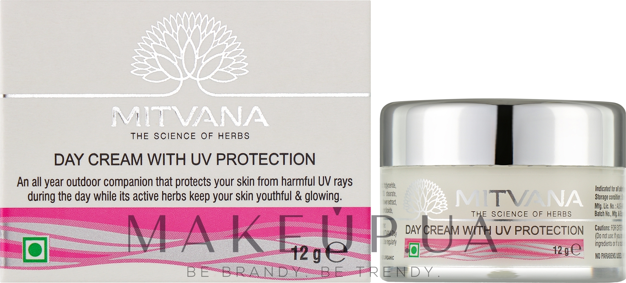 Крем для обличчя денний з УФ-захистом - Mitvana Day Cream With UV Protection (міні) — фото 10g