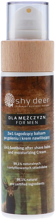 Заспокійливий і зволожувальний бальзам-крем після гоління, для чоловіків - Shy Deer For Men 2in1 Sothing After Shave Balm And Moisturizing Cream — фото N1
