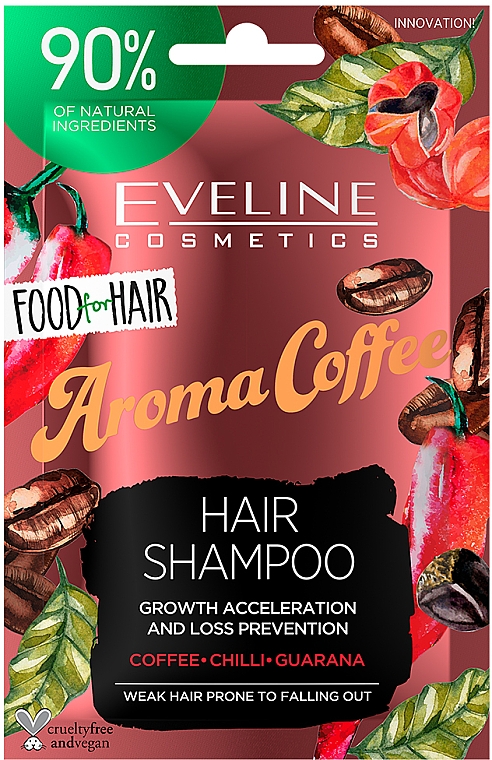 Шампунь для слабых и ломких волос - Eveline Cosmetics Food For Hair Aroma Coffee Shampoo (пробник)