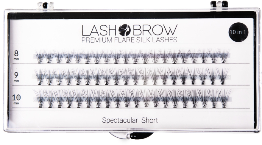 Накладні вії - Lash Brown Premium Flare Silk Lashes Spectacular Short — фото N1