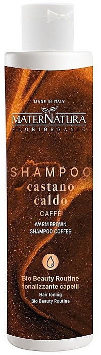 Тонирующий шампунь для волос - MaterNatura Warm Brown Shampoo Coffee — фото N1