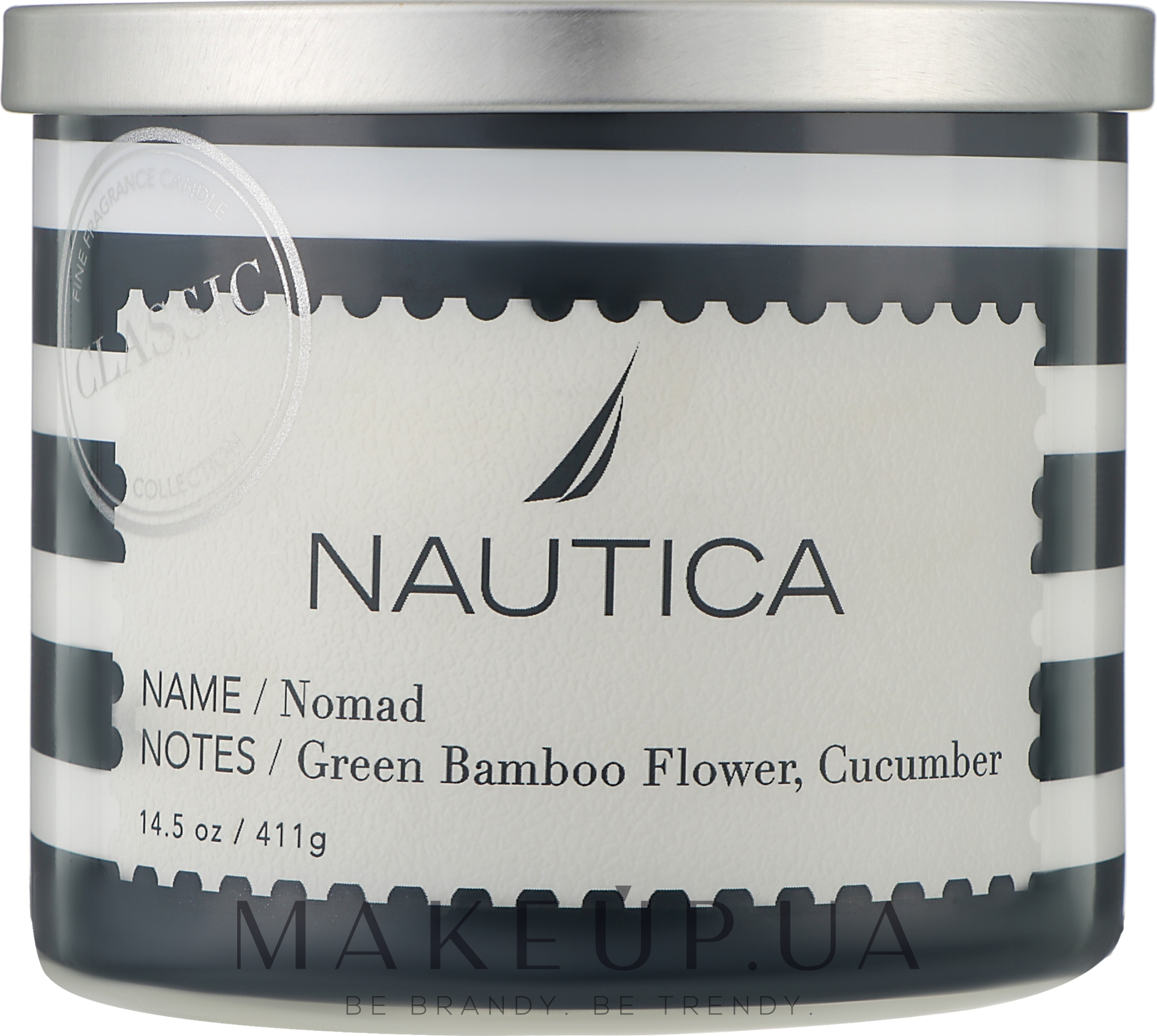 Ароматическая свеча "Зеленый бамбук и огурец" - Nautica Candle Nomad Green Bamboo Flower, Cucumber — фото 411g