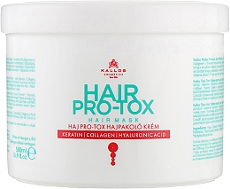 Маска для волосся з кератином, колагеном і гіалуроновою кислотою - Kallos Cosmetics Pro-Tox Hair Mask — фото N3