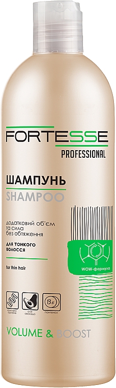 Шампунь для об'єму волосся - Fortesse Professional Volume & Boost Shampoo For Thin Hair