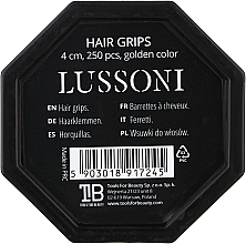 Невидимки прямые для волос 4 см, золотистые - Lussoni Hair Grips Golden — фото N2