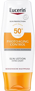 Лосьон солнцезащитый ультралегкий - Eucerin Photoaging Control Sun Lotion Extra Light SPF50+ — фото N1