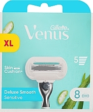 Сменные кассеты для бритья, 8 шт. - Gillette Venus Deluxe Smooth Sensitive — фото N1