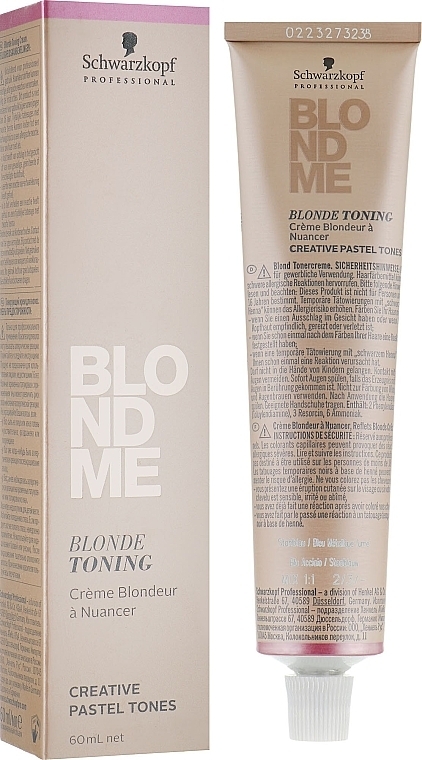 УЦЕНКА Тонирующий бондинг-крем для волос - Schwarzkopf Professional BlondMe Pastel Tones Blonde Toning * — фото N1