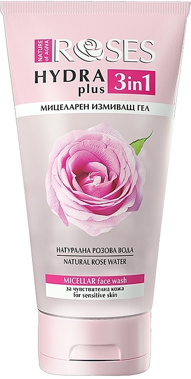 Мицеллярный очищающий гель с розовой водой - Nature Of Agiva Roses Hydra Plus Micellar Face Wash — фото N1