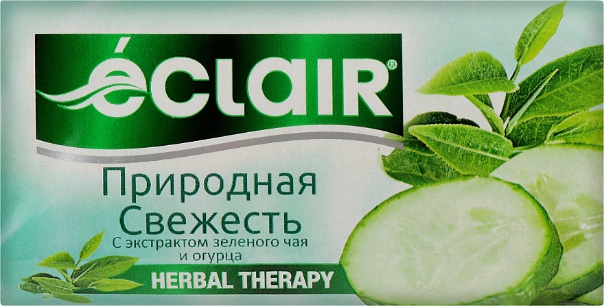 Мило туалетне "Природна ніжність з екстрактом зеленого чаю та огірка" - Eclair Herbal Therapy — фото N1