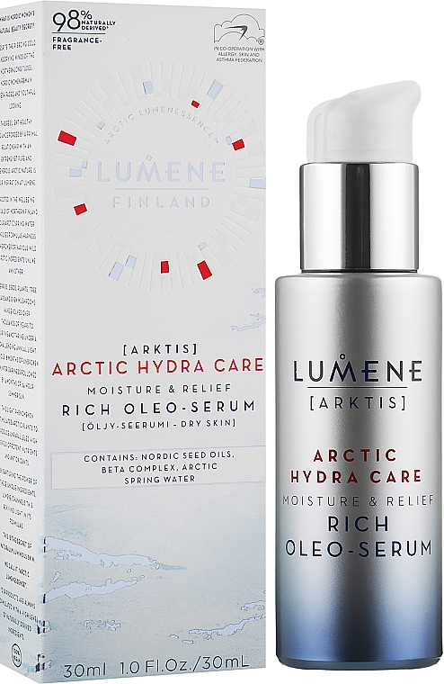 Увлажняющая и успокаивающая сыворотка-масло для лица - Lumene Arctic Hydra Care Moisture Relief Rich Oleo-Serum — фото N2