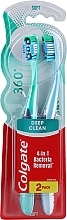 Зубные щетки «Суперчистота», мягкая, салатовая + голубая - Colgate 360 Whole Mouth Clean Soft — фото N1