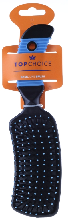 Гребінець для волосся, 2670, чорно-блакитний - Top Choice Basic Line Brush — фото N1