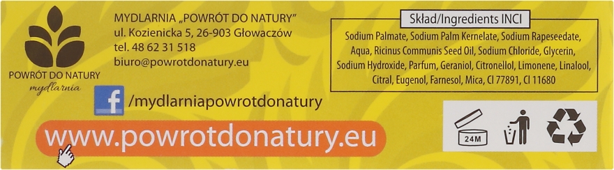 Натуральне мило "Касторова олія і меліса" - Powrot do Natury Natural Soap Castor Oil and Melissa — фото N3