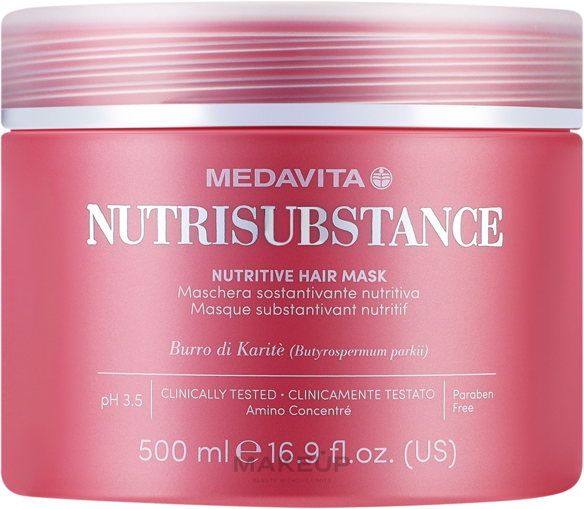 Живильна та зволожувальна маска для сухого волосся - Medavita Nutrisubstance Nutritive Hair Mask — фото 500ml