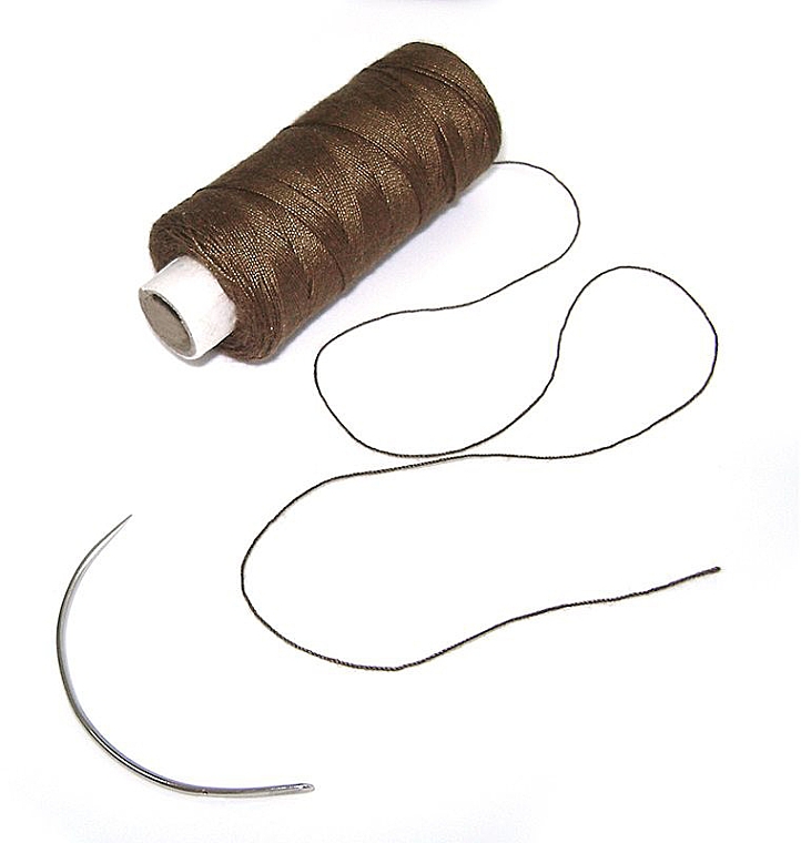 Нитка для виготовлення тресів, коричнева - Balmain Paris Hair Couture SBW Thread 1 Weaving Needle Brown — фото N1