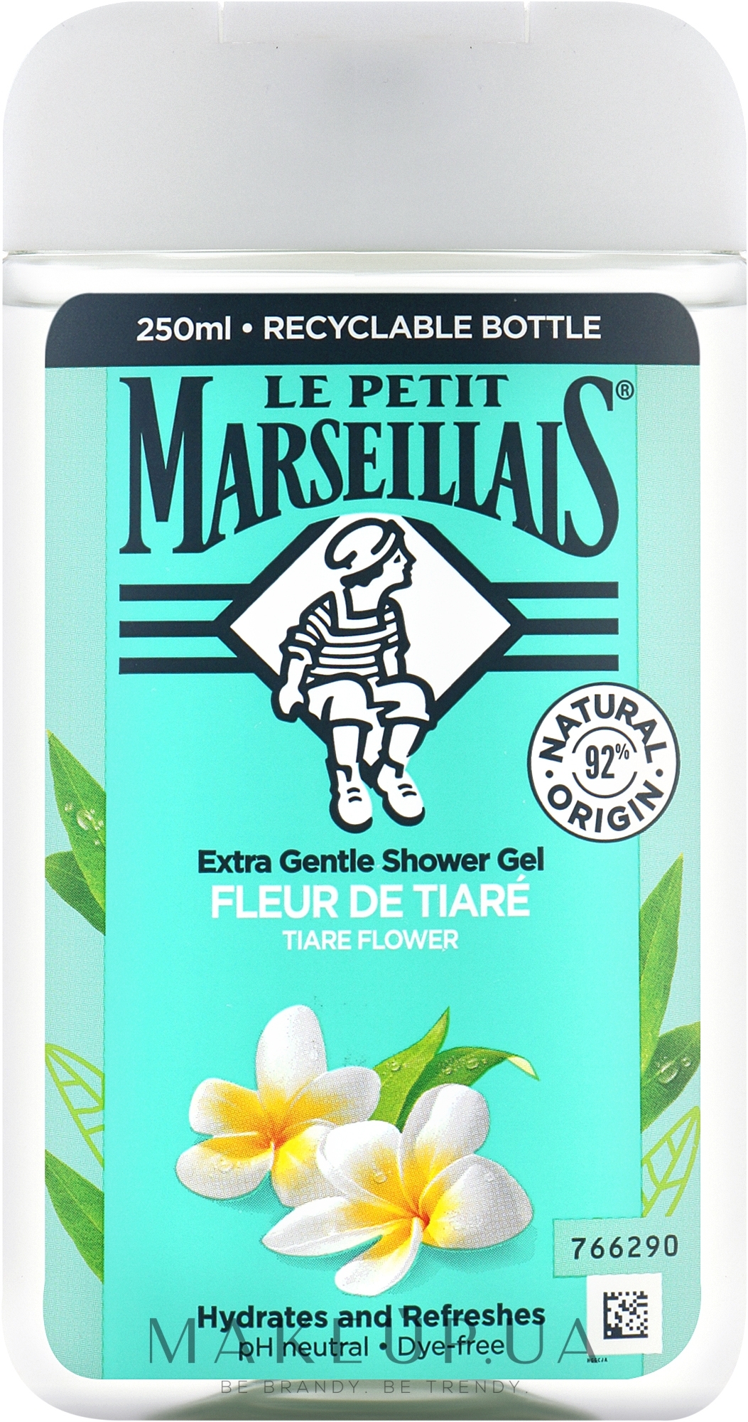 Гель для душу "Квітка Тіаре" - Le Petit Marseillais Extra Gentle Shower Gel Tiare Flower — фото 250ml