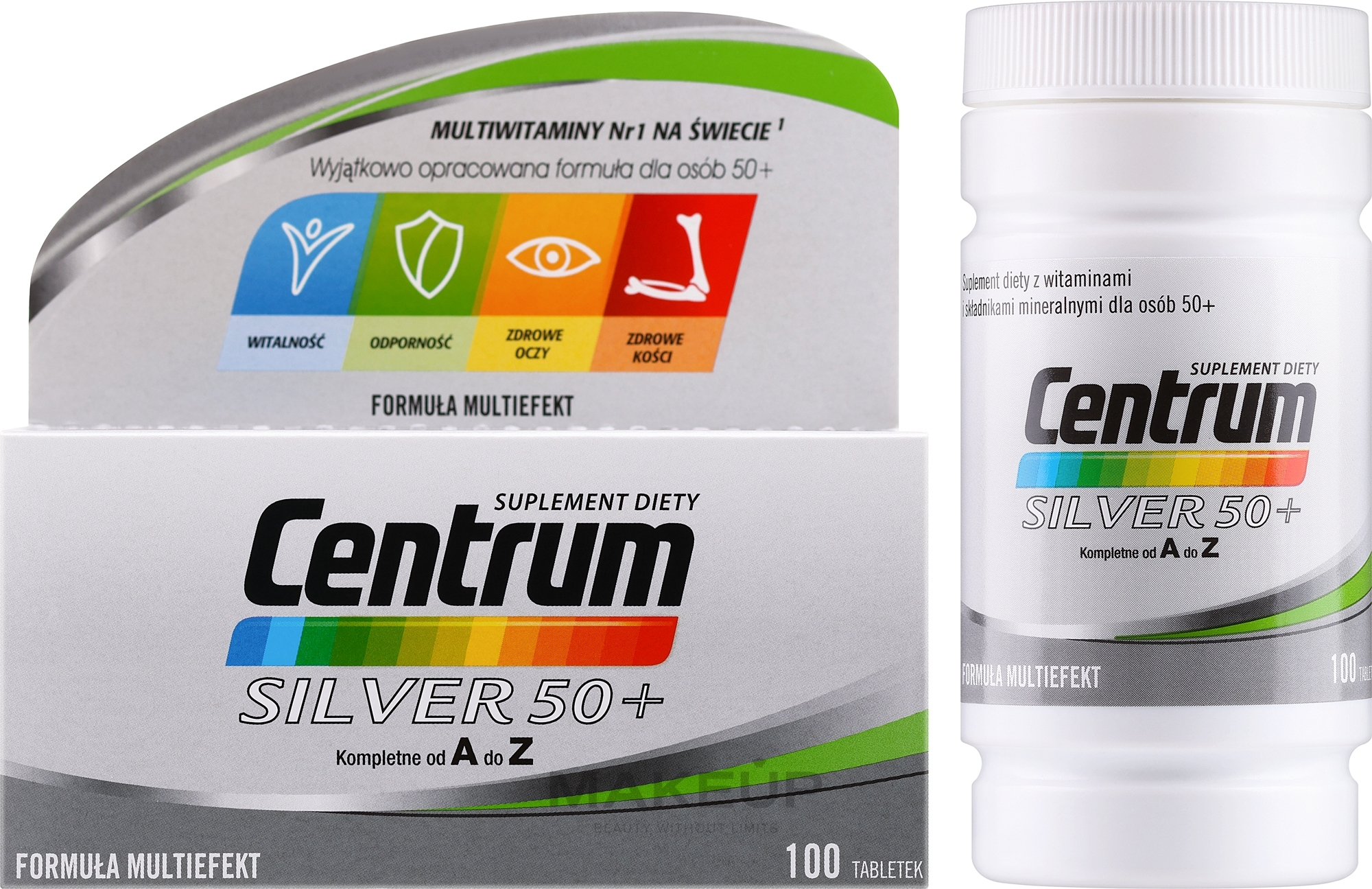 Мультивитаминный комплекс для мужчин и женщин 50+ - Centrum Silver 50+ — фото 100шт