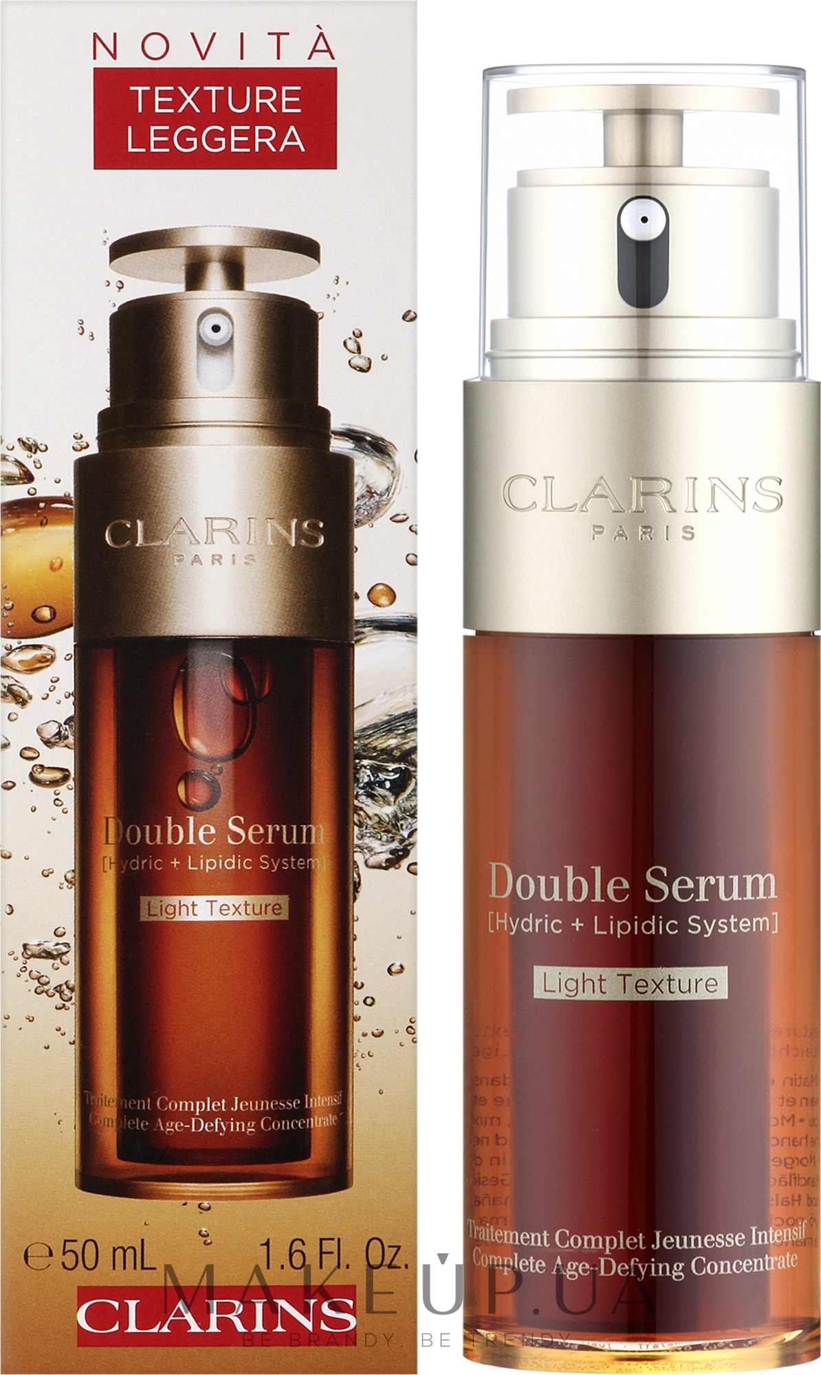 Подвійна сироватка легкої консистенції - Clarins Double Serum Light Texture Complete Age-Defying Concentrate — фото 50ml