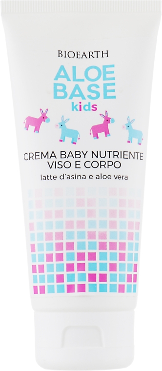 Зволожувальний крем для обличчя і тіла для немовлят - Bioearth Aloebase Kids Nourishing Baby Cream Face and Body with Aloe — фото N2