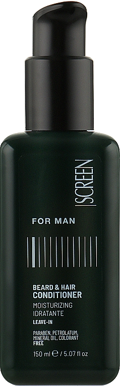 Мужской несмываемый кондиционер для волос и бороды - Screen For Man Beard & Hair Conditioner
