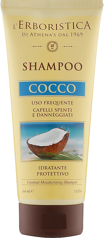 Шампунь для тьмяного та пошкодженого волосся на основі кокосового масла - Athena's Erboristica Shampoo Cocco