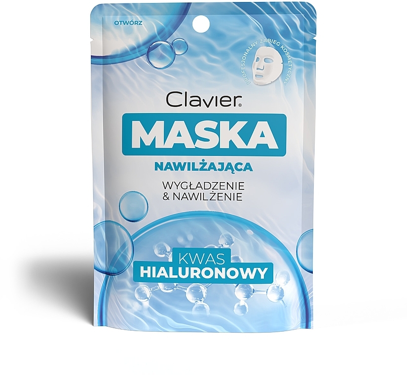 Тканинна маска для обличчя з гіалуроновою кислотою - Clavier — фото N1