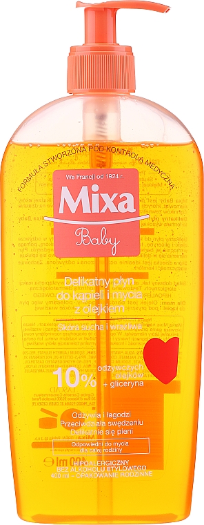 Детское пенистое масло для душа - Mixa Baby Foaming Oil