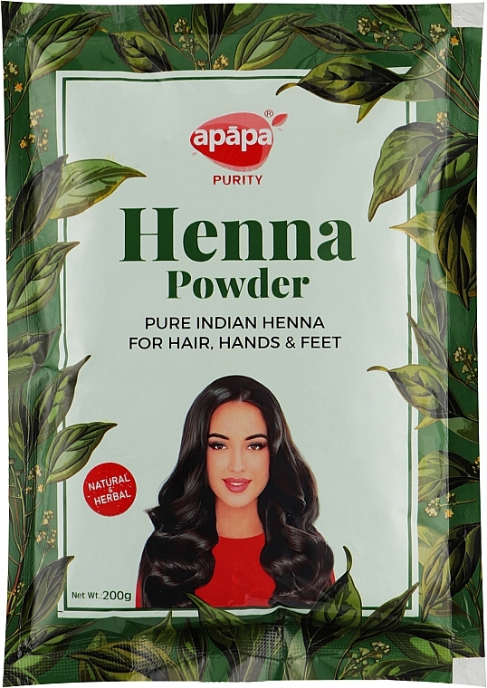 Натуральный порошок хны для окрашивания волос и кожи (мехенди) - Apapa Purity Henna Powder