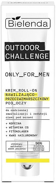 Зволожувальний крем для очей проти зморщок - Bielenda Only For Men Outdoor Challenge Roll-On Moisturizing And Anti-Wrinkle Eye Cream — фото N3