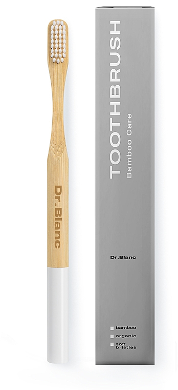 ПОДАРУНОК! Бамбукова зубна щітка м'яка "Bamboo Care" - Dr.Blanc Toothbrush Natural Soft White — фото N1